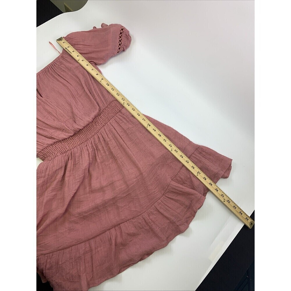 Baltic Born Magnolia Off Shoulder Mini Dress Rose Pink Short Ruffle Women Medium - Picture 11 of 11